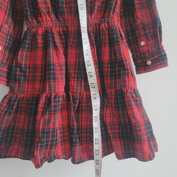 Polo Ralph Lauren Girls Red Black Plaid Fit Flare Holiday Dress Size 5 - Picture 3 of 14